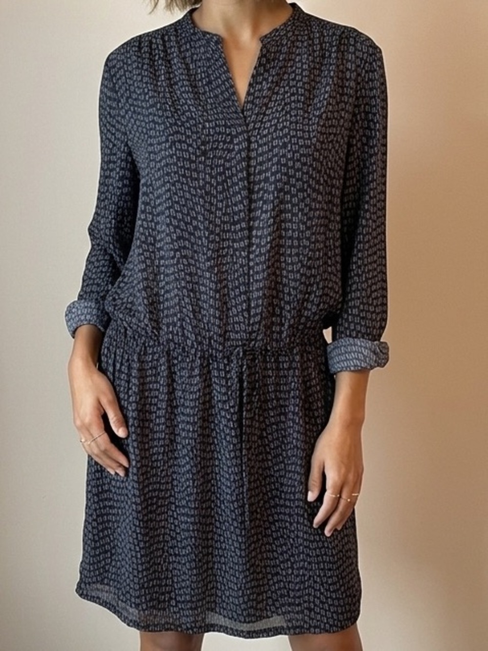 Hilary Radley Printed Long-Sleeve Dress